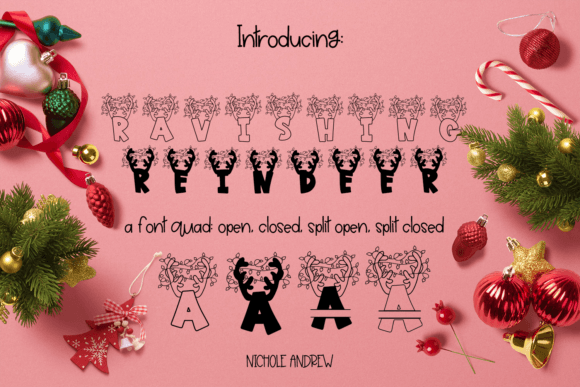 Ravishing Reindeer: A Font Quad for Festive Design